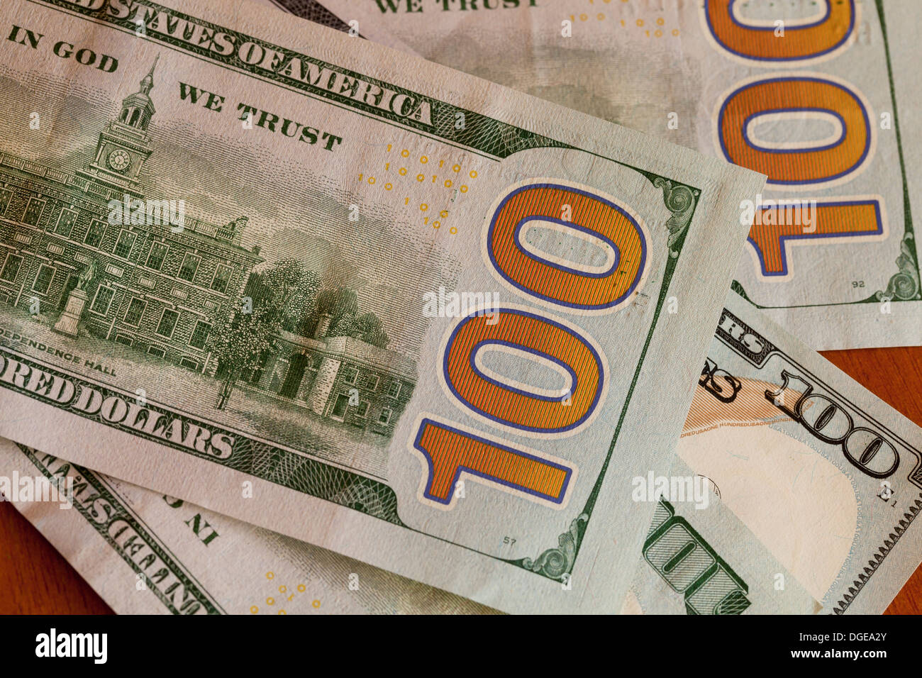 New One Hundred Dollar bills Stock Photo