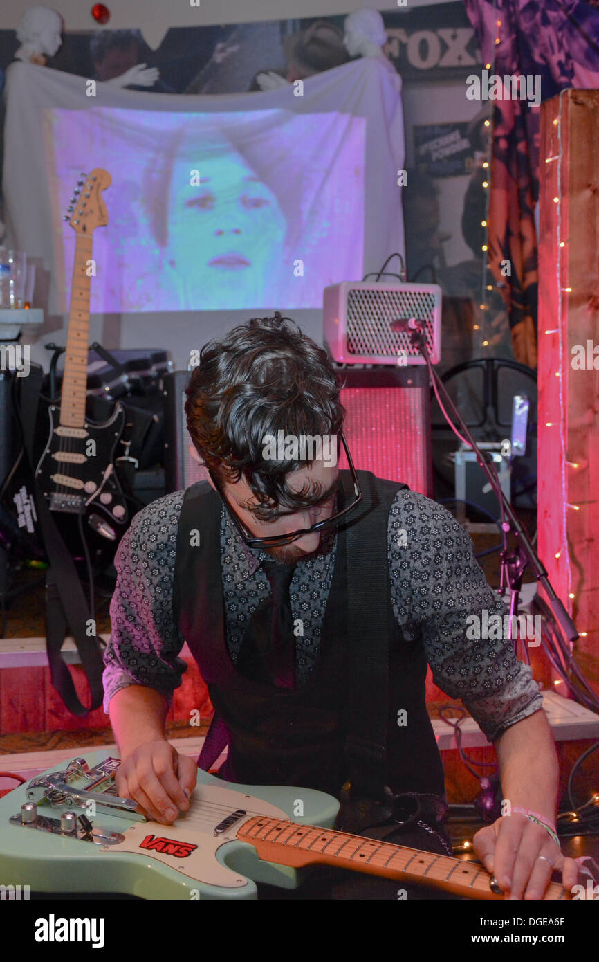 Cardiff, UK. 19th Oct, 2013. Shhh...Apes performing in O'Neills, Cardiff on the third day of Swn Festival, based in Cardiff. Copyright Owain Thomas/ Alamy Live News Stock Photo