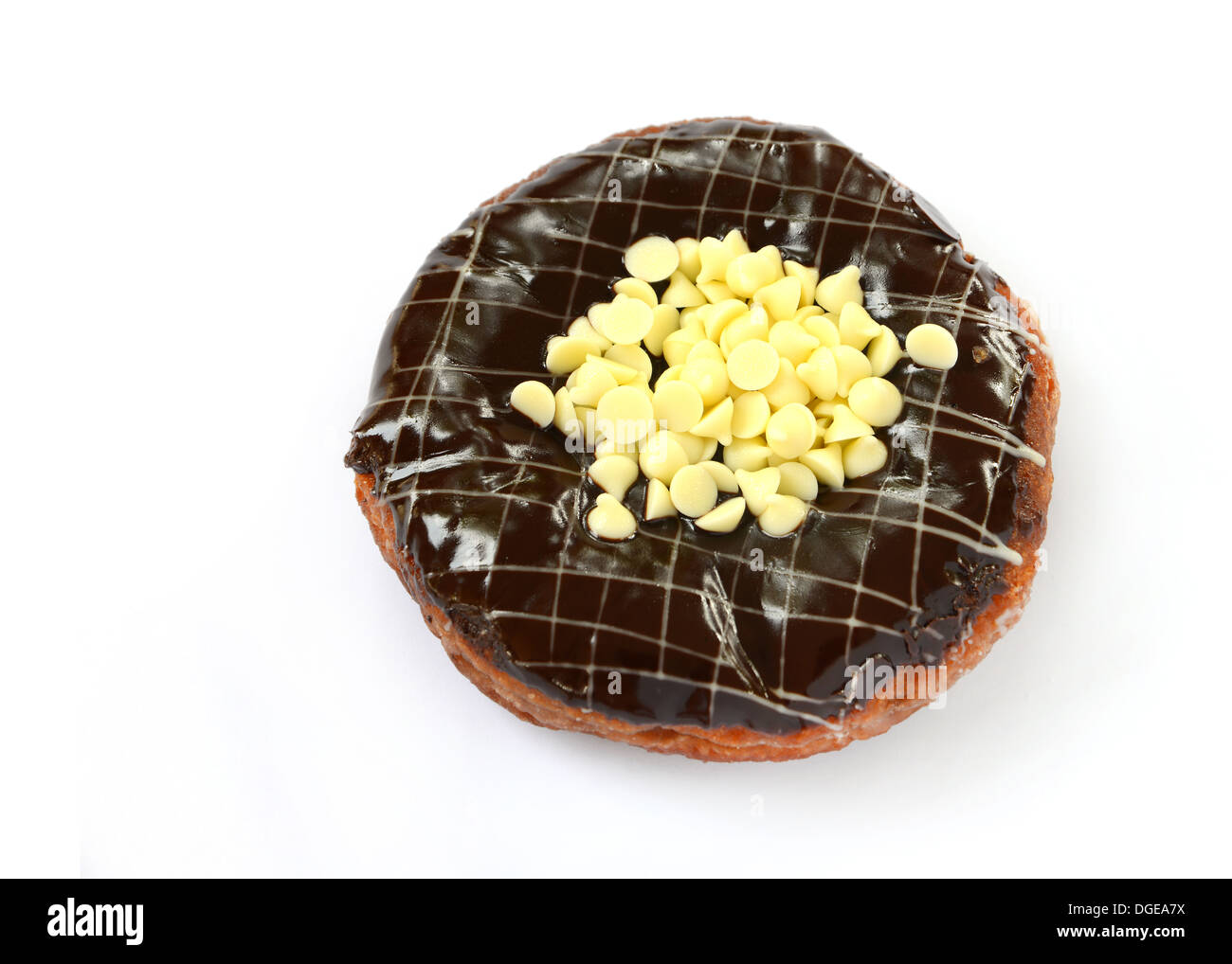 chocolate donut isolated on white background Stock Photo - Alamy