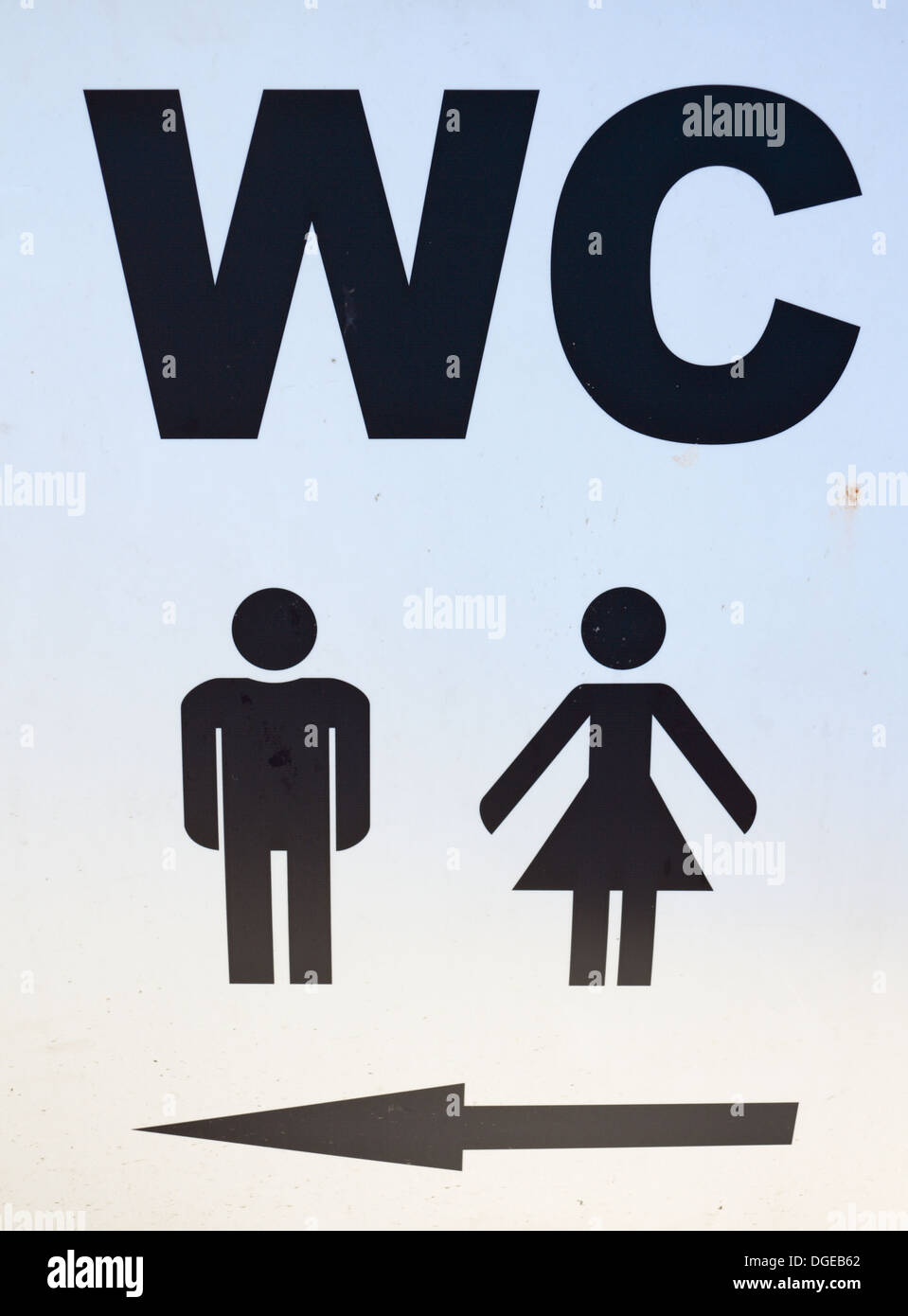 Wc Direction Sign Arrow sign showing wc direction hi-res stock photography and images - Alamy