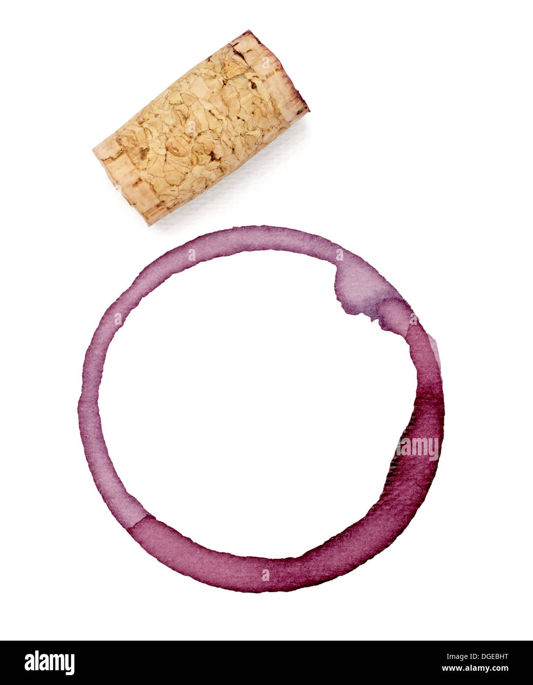 corkscrew and wine stain Stock Photo