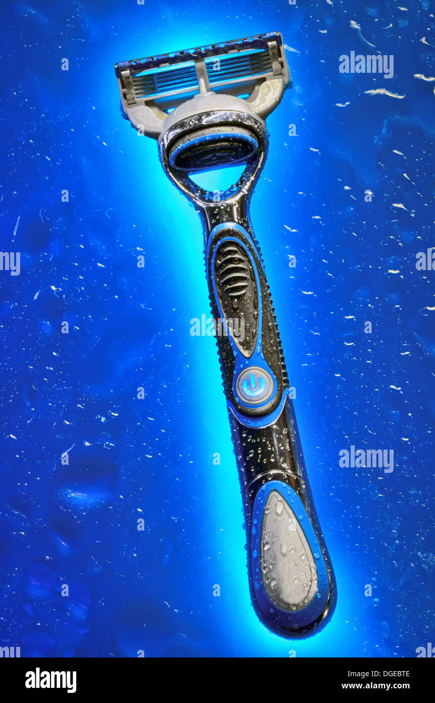 electric shaving razor shoot in studio Stock Photo