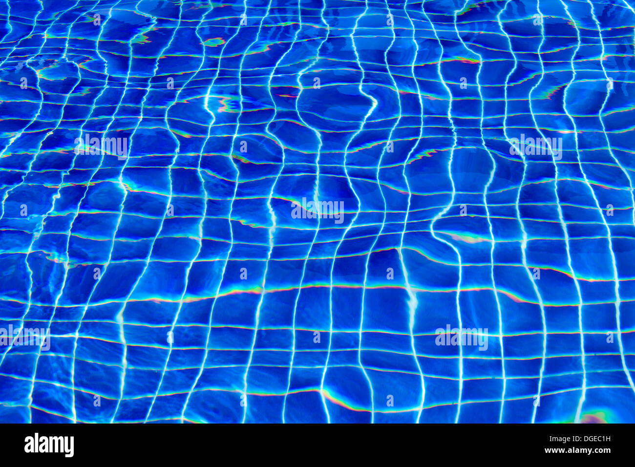 Blue ripped water in swimming pool Stock Photo