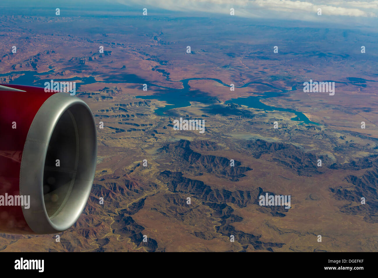 View From 40 000 Ft Just Before Arriving At Las Vegas U S A Stock Photo Alamy