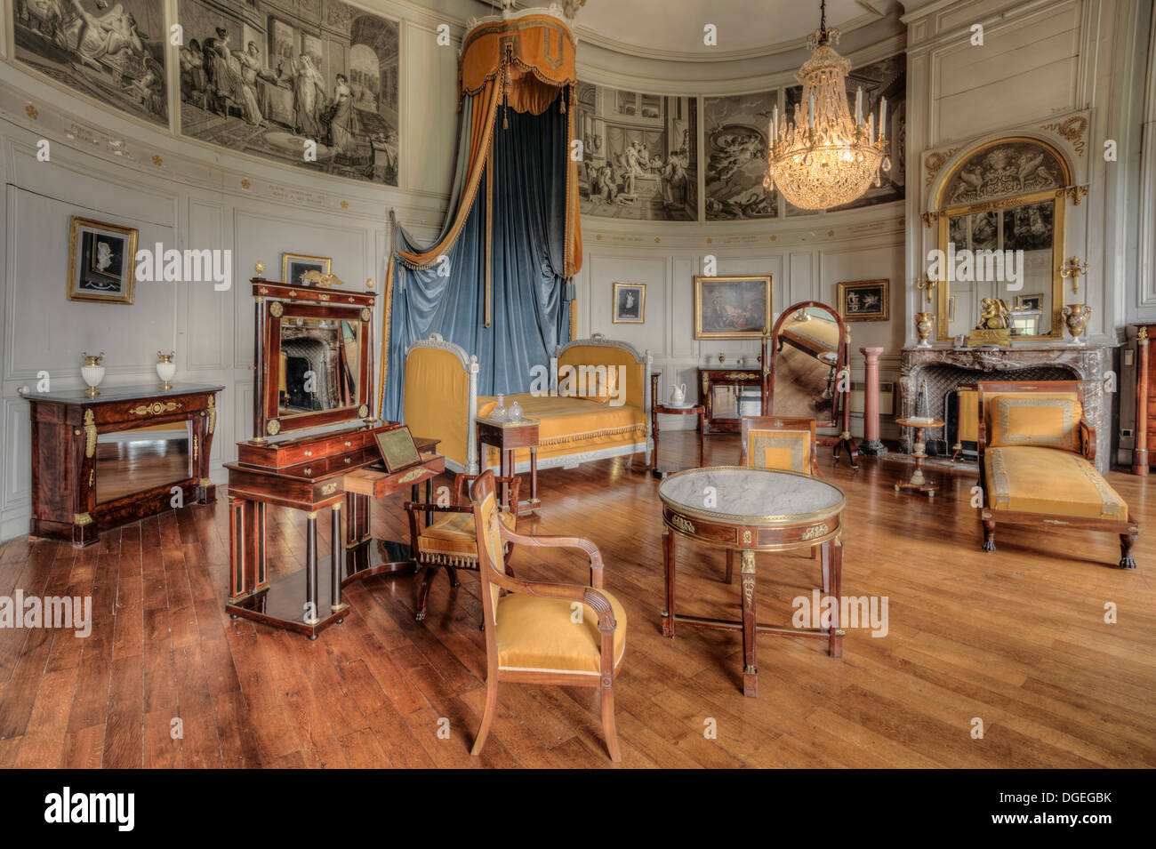 Château of Valençay, Loire Valley, Indre, Centre, France. The King of Spain’s Bedchamber Stock Photo