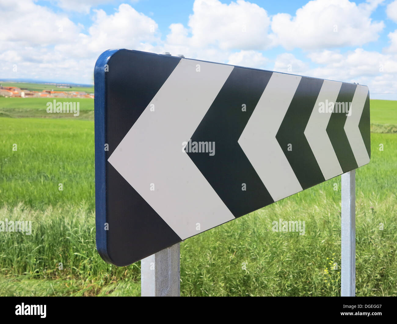 Traffic signal, black and white arrow Stock Photo