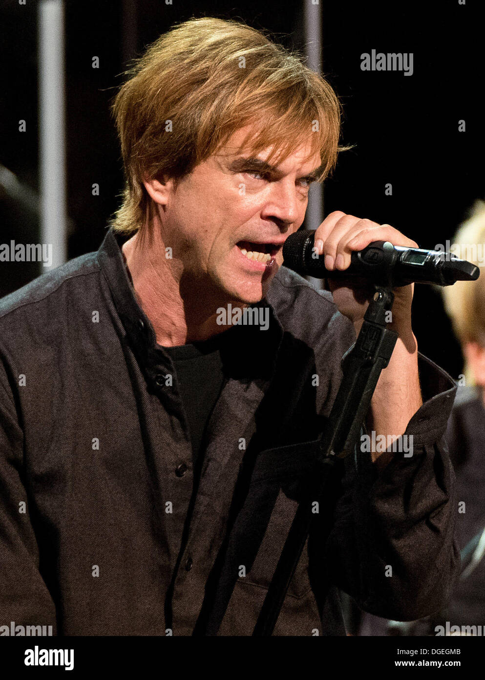 Singer of the German punk rock band 'Die Toten Hosen', Campino, performs  onstage at the Tonhalle Duesseldorf, in Duesseldorf, Germany, 19 October  2013. The band is playing three memorial concerts with the