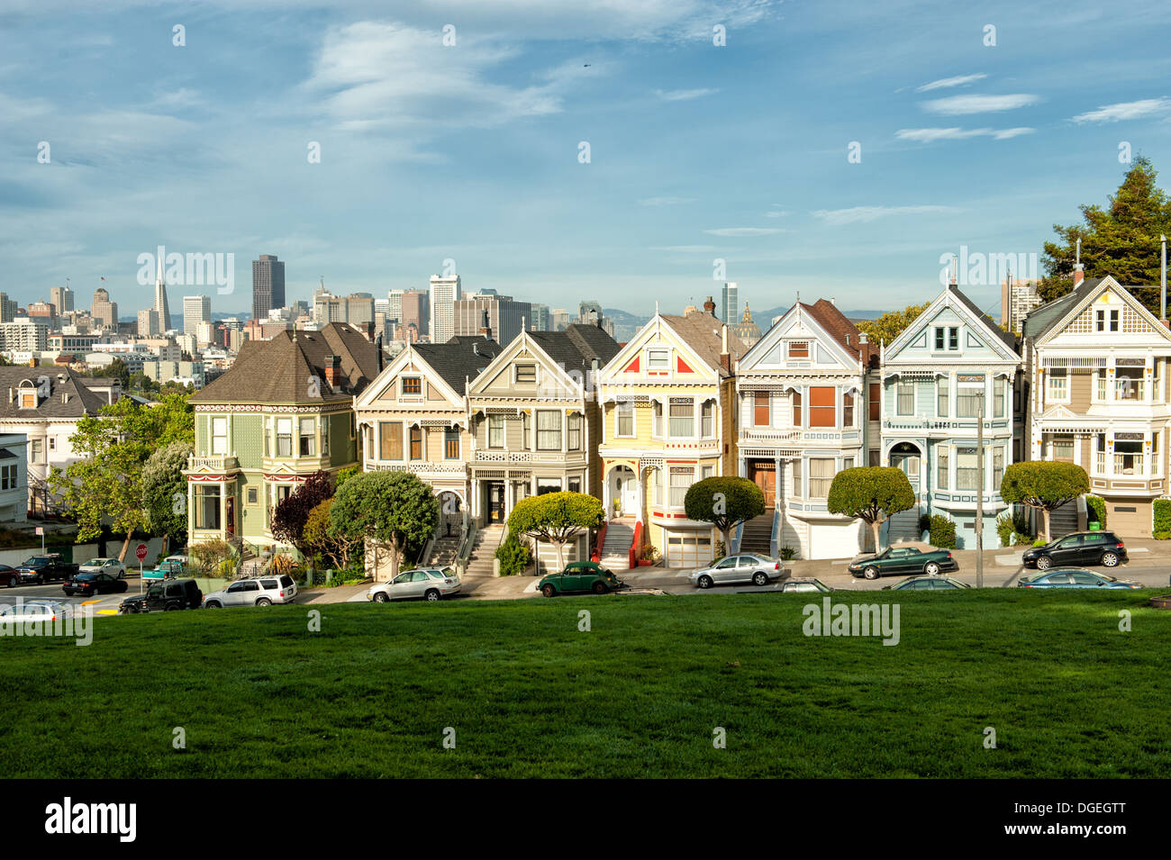Painted Ladies At Alamo Square San Francisco Stock Photo Alamy Painted Ladies At Alamo Square San Francisco DGEGTT 