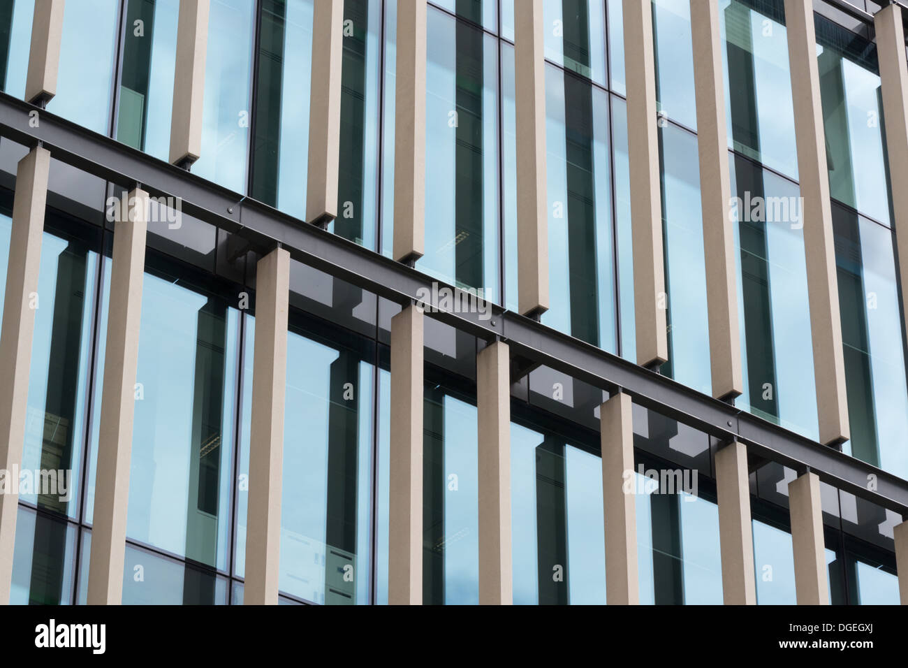 A close up of a cladding system with strong clean lines Stock Photo