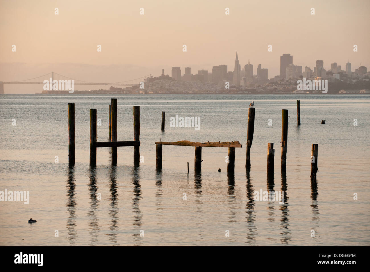 Early morning in Sausalito, CA, USA Stock Photo