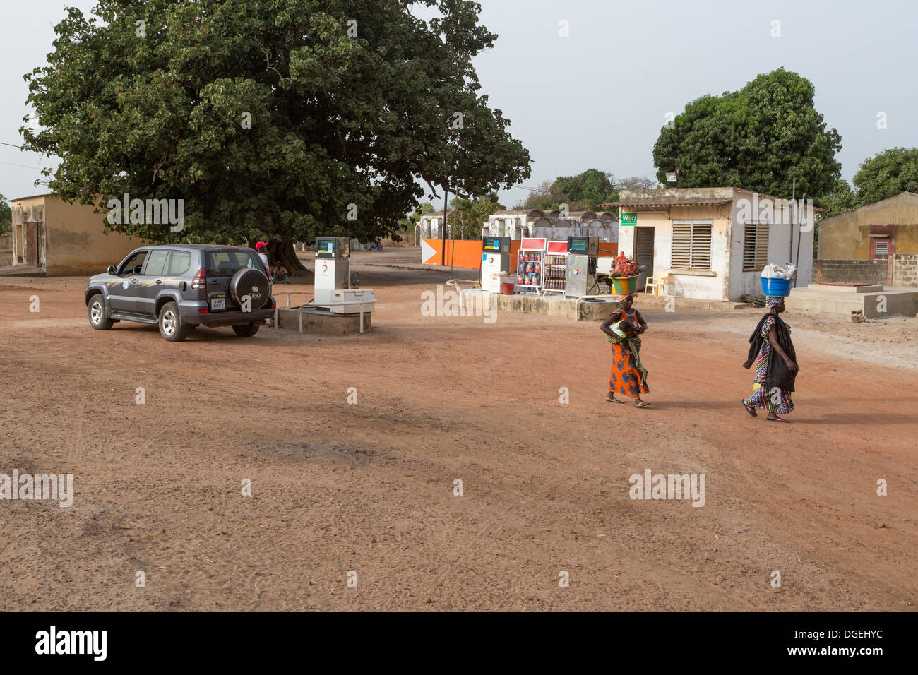 Gas Station, Sokone, Senegal Stock Photo