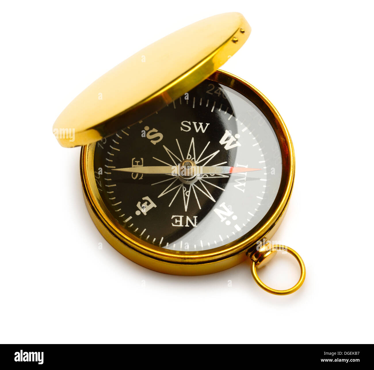 Golden vintage compass Stock Photo - Alamy