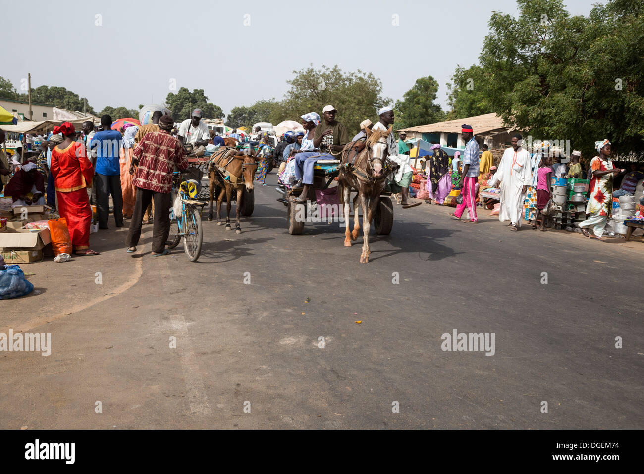 Weekly Market at Fass Njaga Choi, North Bank Region, The Gambia. Stock Photo