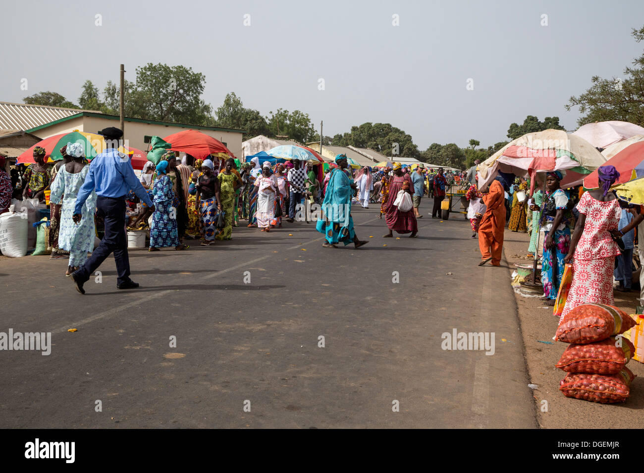 Weekly Market at Fass Njaga Choi, North Bank Region, The Gambia. Stock Photo