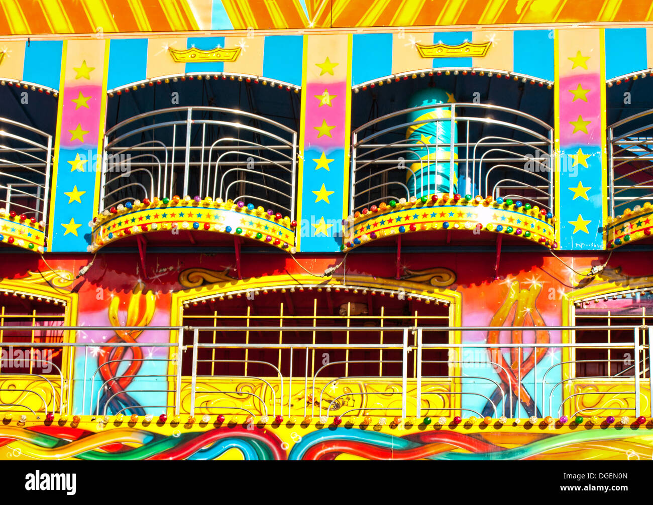 Close Up Of The Exterior Of An Amusement Park Ride Stock Photo Alamy