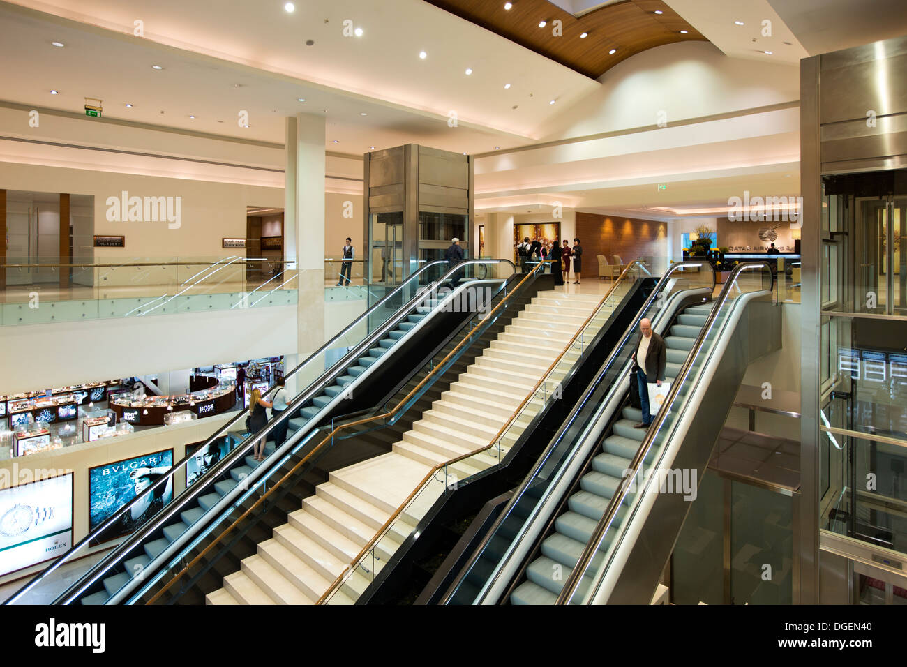 Qatar, U.A.E. Doha Airport, Premium Business Class Terminal reception area Stock Photo