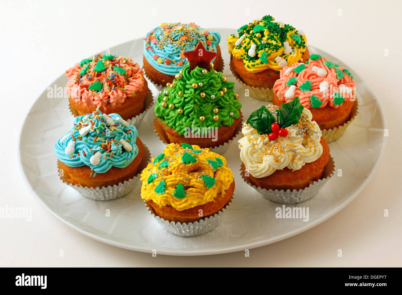 Christmas cupcakes. Stock Photo