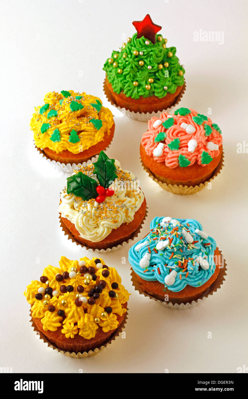 Christmas cupcakes. Stock Photo