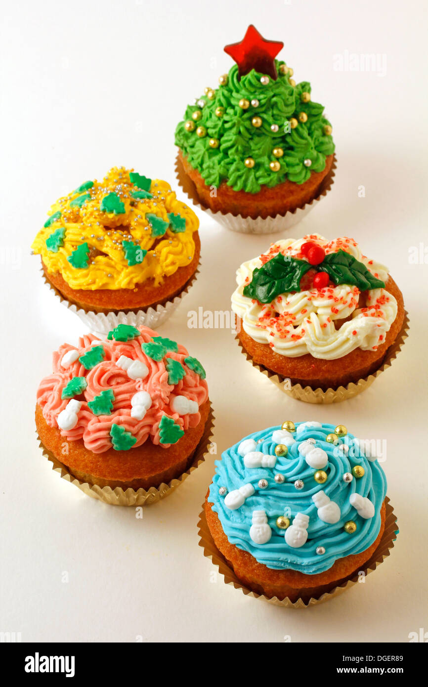 Christmas cupcakes. Stock Photo