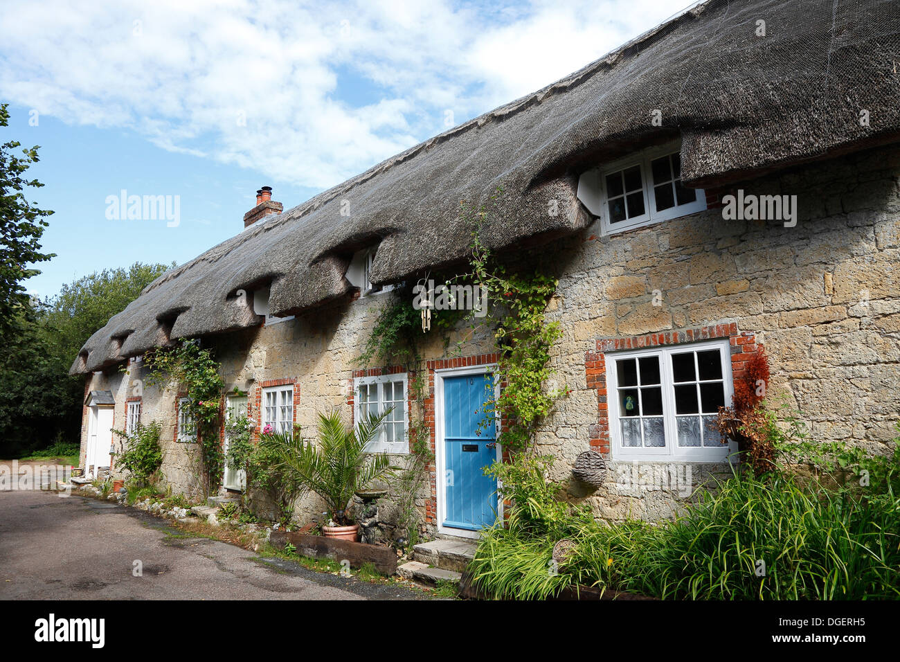cottages 10 11 12 Winkle Street Calbourne Isle of Wight, Hampshire, England Stock Photo