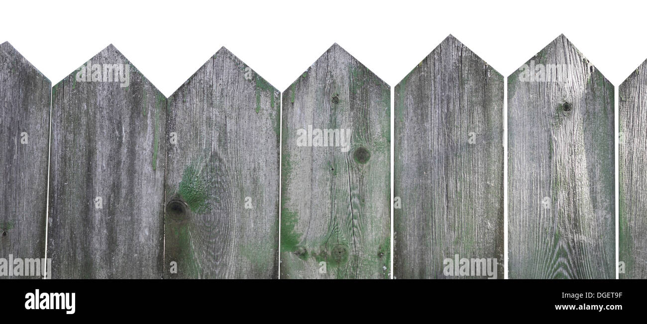 wooden fence isolated on white background Stock Photo