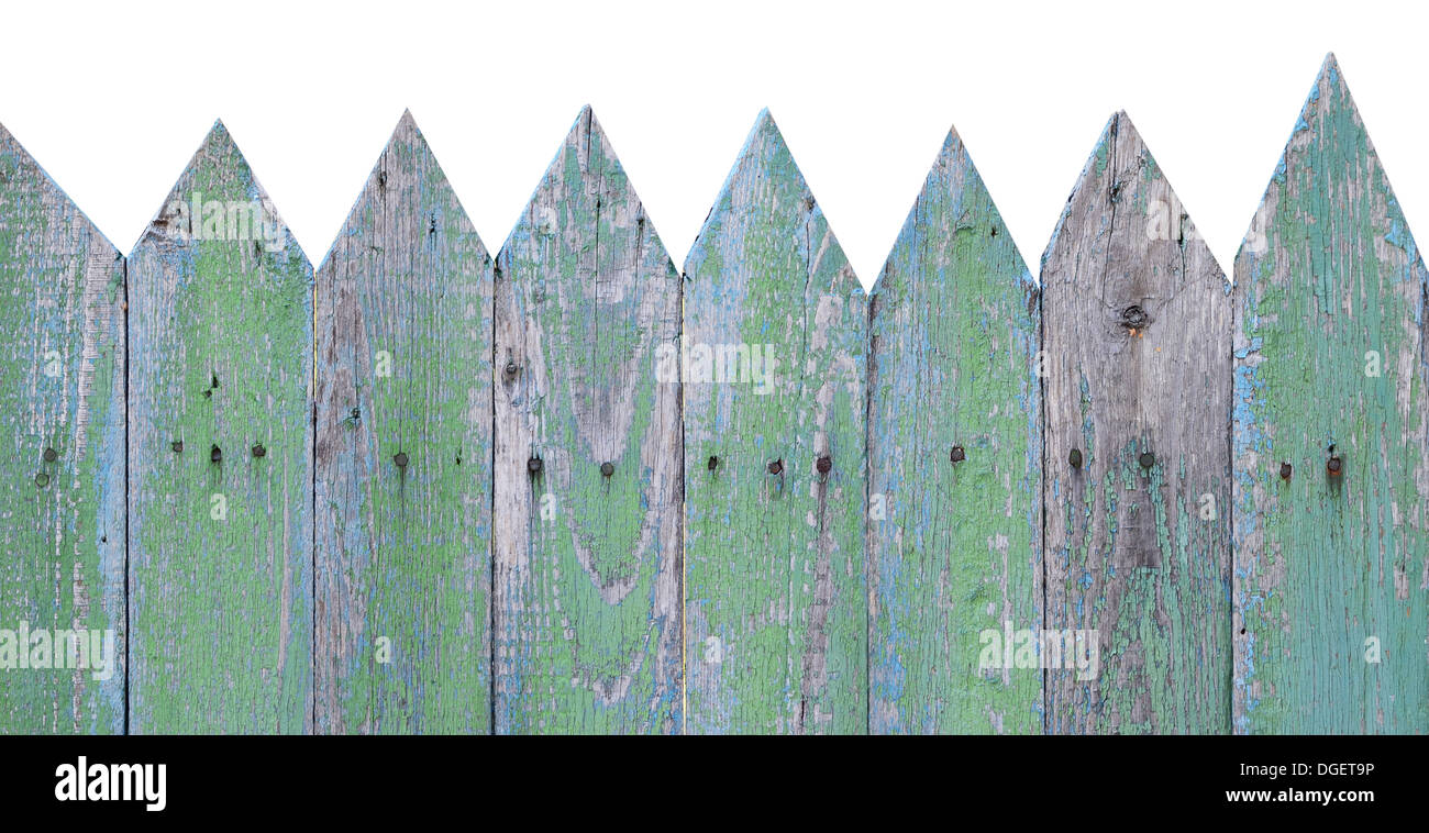 old wooden fence isolated on white background Stock Photo - Alamy