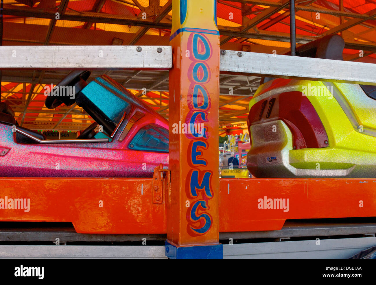 Dodgem bumper cars fairground ride Goose Fair Nottingham