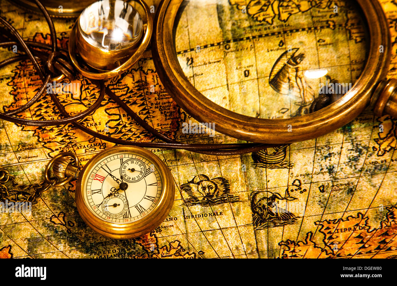 Compass and Chess on old map Stock Photo by ©kwanchaidp 75914583