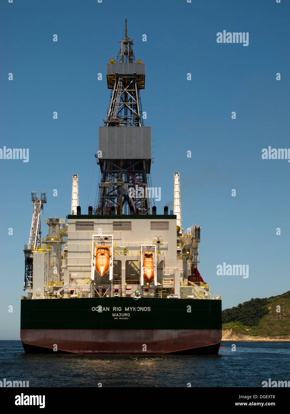 Offshore deep waters drilling vessel Ocean RIG MYKONOS working for