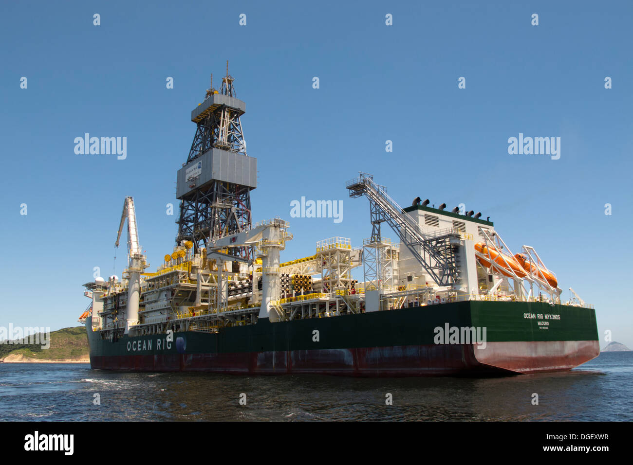 Offshore deep waters drilling vessel Ocean RIG MYKONOS working for