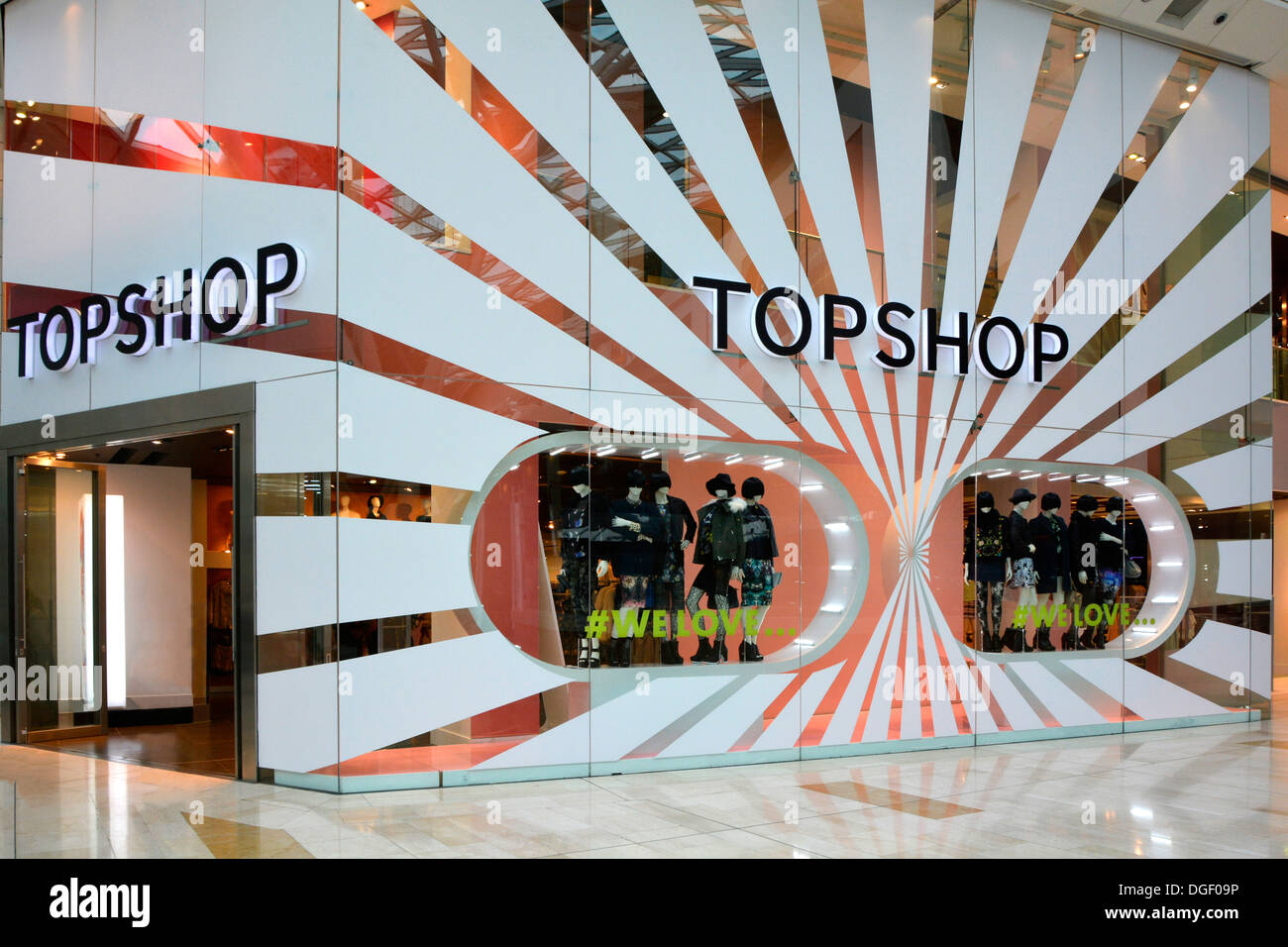 Topshop store in the Westfield indoor shopping malls Stock Photo