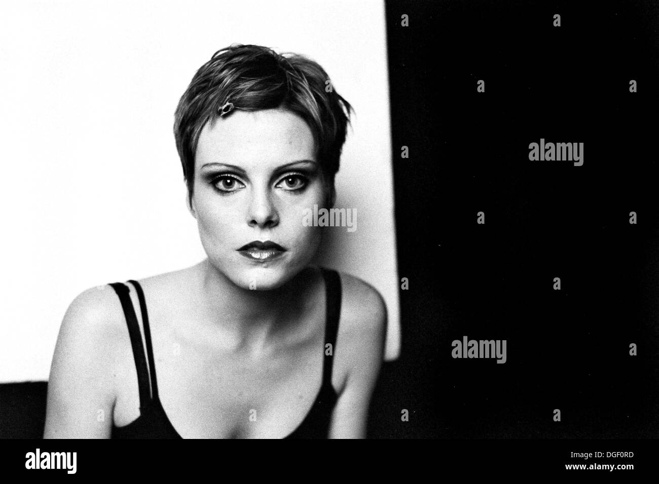 Black and white portrait of a girl. Stock Photo