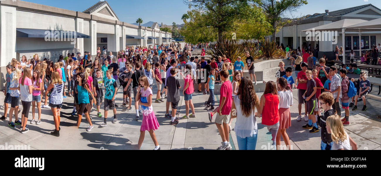 Mission Viejo, CA, middle school students socialize and relax at