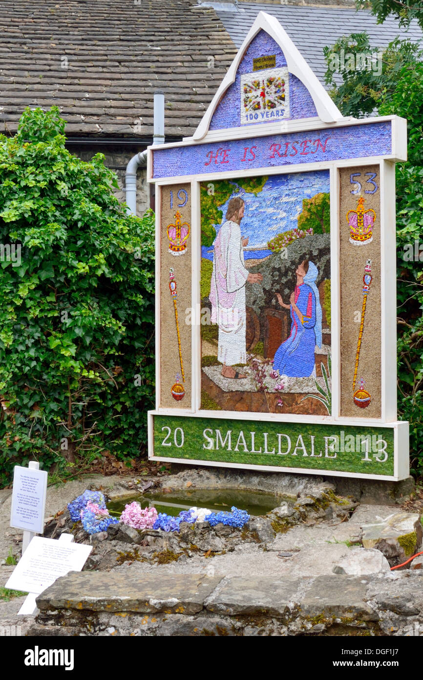 Well Dressing at Bradwell - Smalldale Well Stock Photo