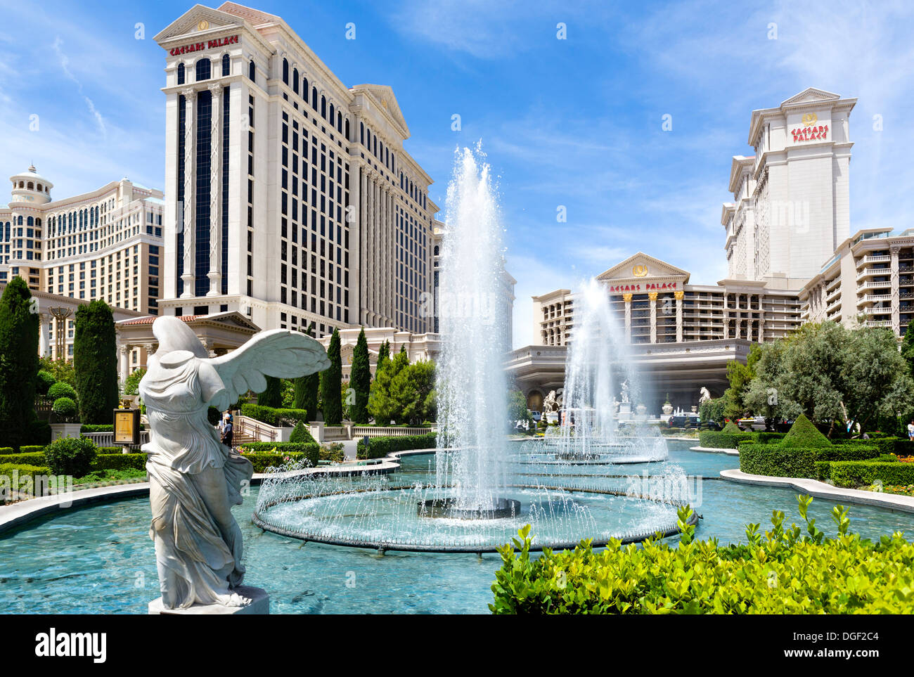 Winged Victory of Samothrace statue in front of Caesars Palace, Las Vegas Boulevard South (The Strip), Las Vegas, Nevada, USA Stock Photo