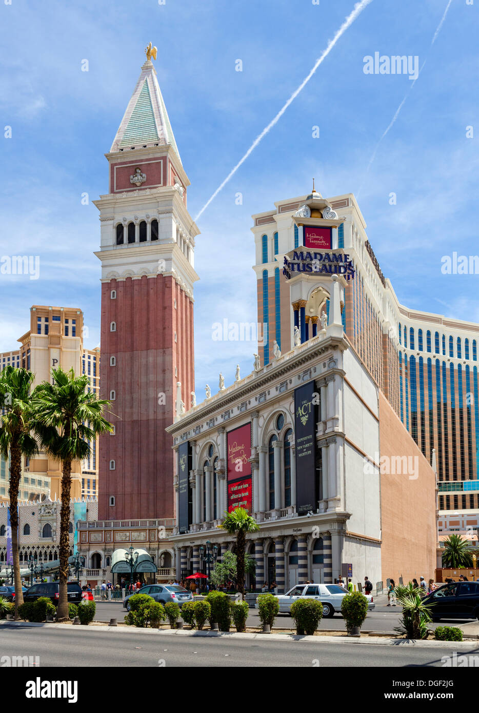 Madame Tussaud's Waxwork Museum next to the Venetian hotel and casino, Las Vegas Boulevard (The Strip), Las Vegas, Nevada, USA Stock Photo