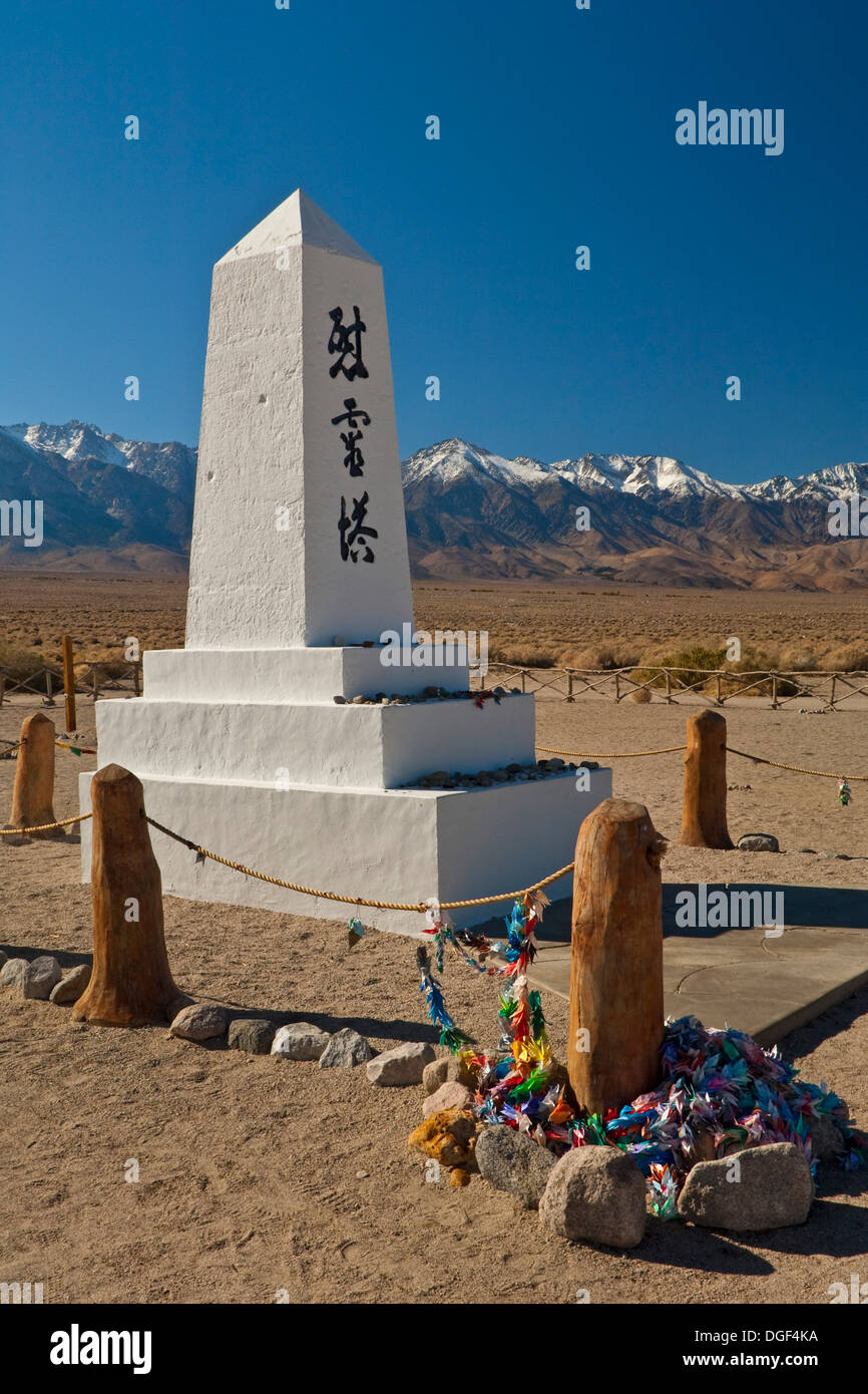 Memorial at Manzanar Japanese World War II internment camp, near