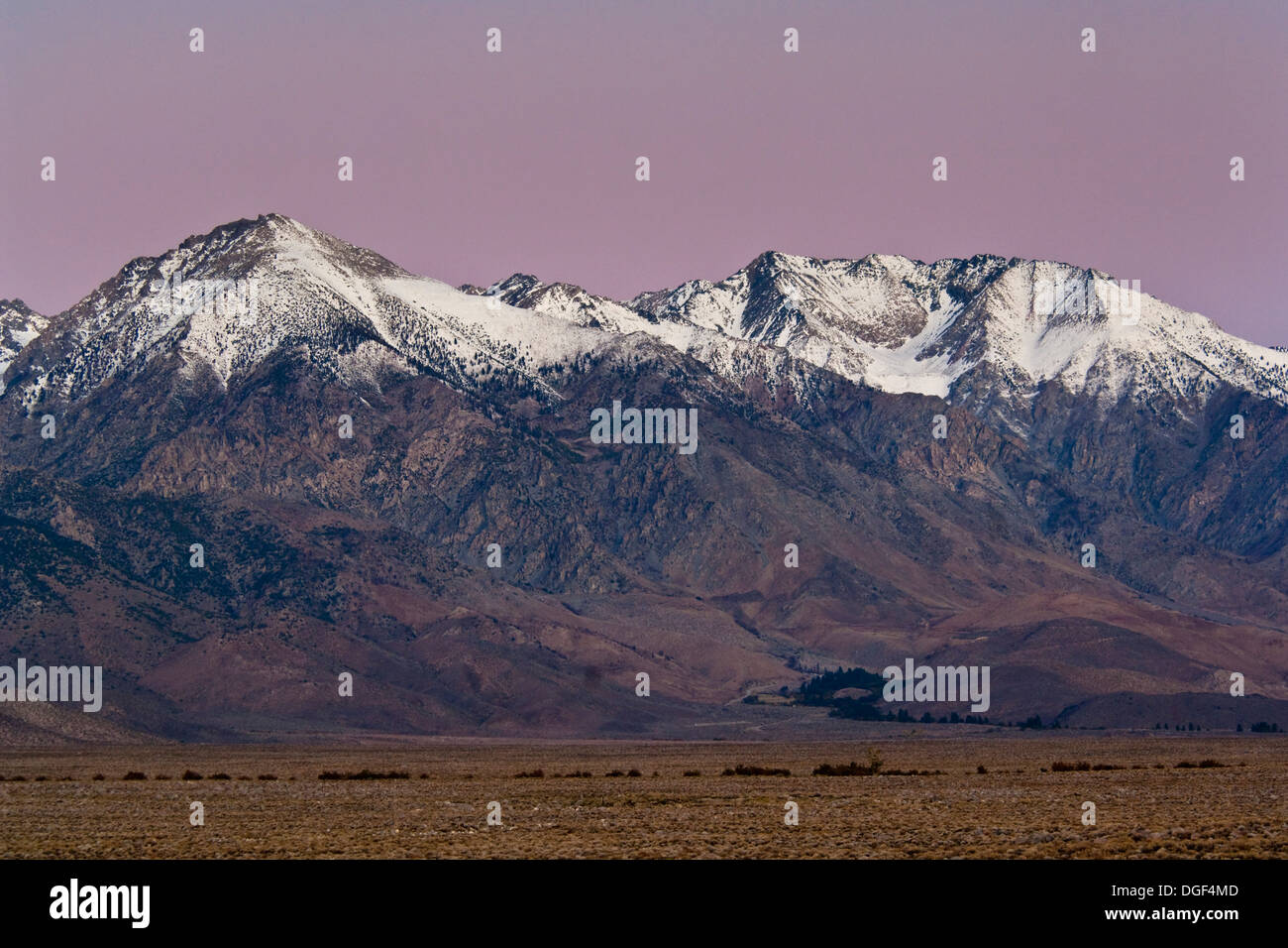 Dawn over the Eastern Sierra near Independence, California Stock Photo