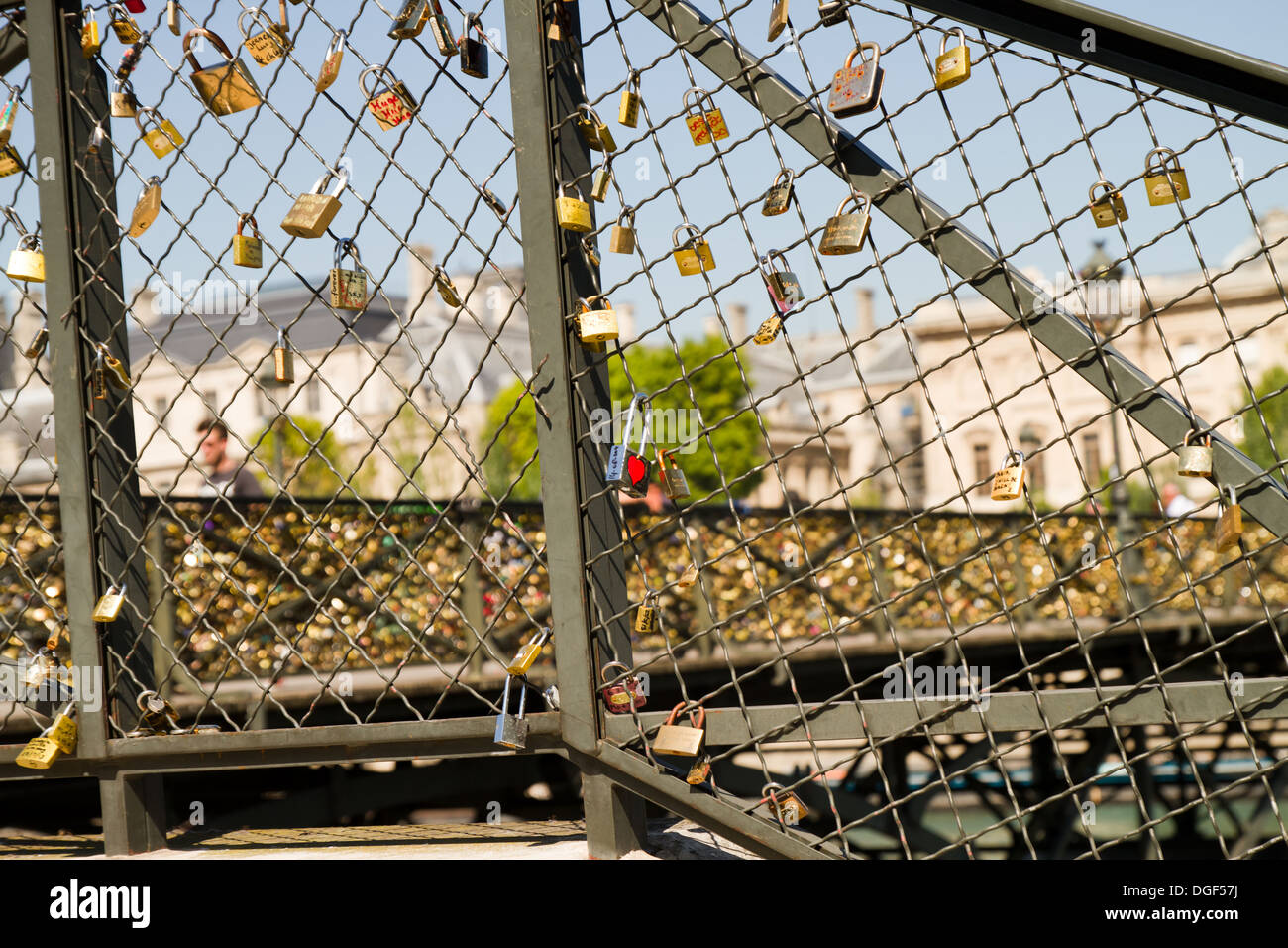 PARIS - SEPTEMBER 03: The love locks (Les cadenas de l'amour) at Pont des  Arts on September 3, 2013 in Paris, France Stock Photo - Alamy