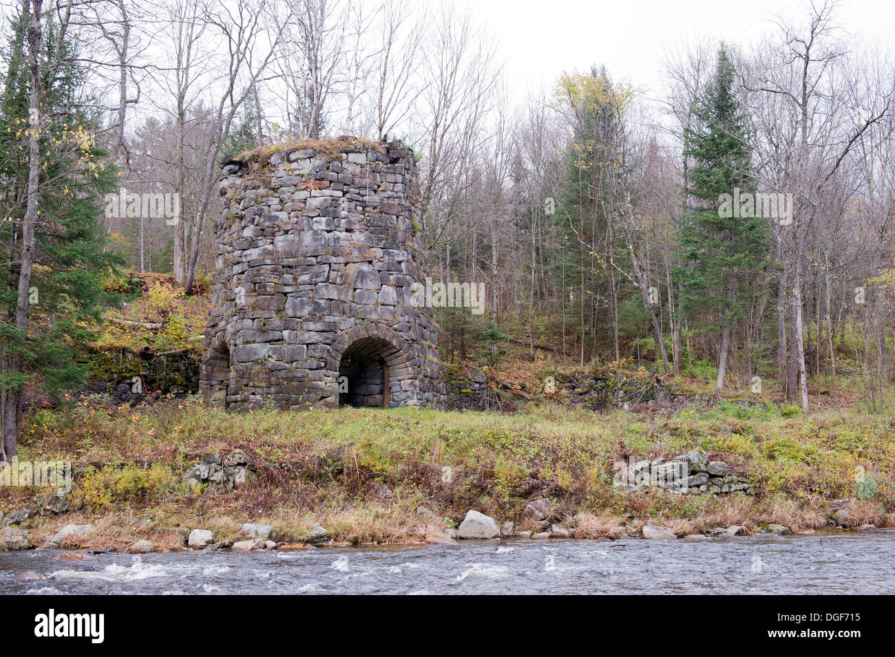 Stone iron furnace, Franconia, New Hampshire, USA Stock Photo Alamy