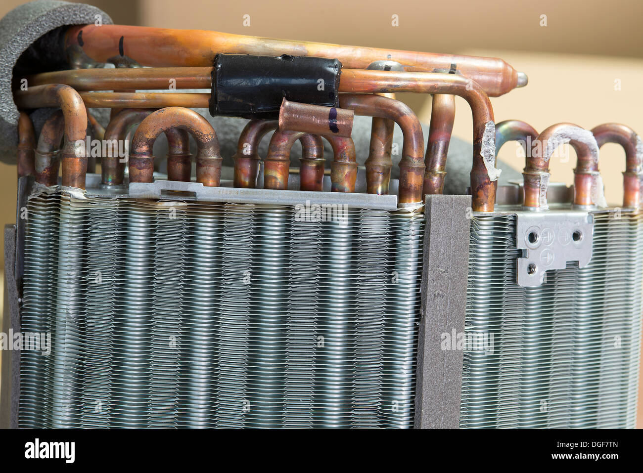 Industrial Cooling Unit Water-to-air Heat Exchanger fragment Stock Photo