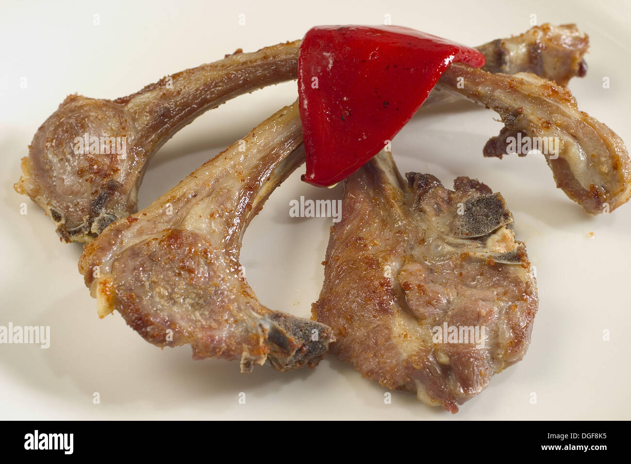 Grilled chops of lamb Stock Photo Alamy