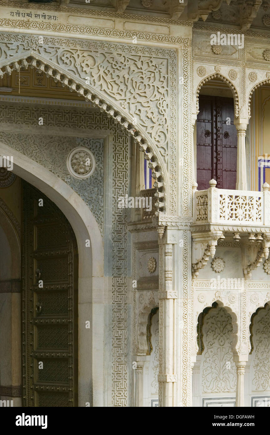 Main entrance door of the City Palace. Jaipur. Rajasthan. India Stock