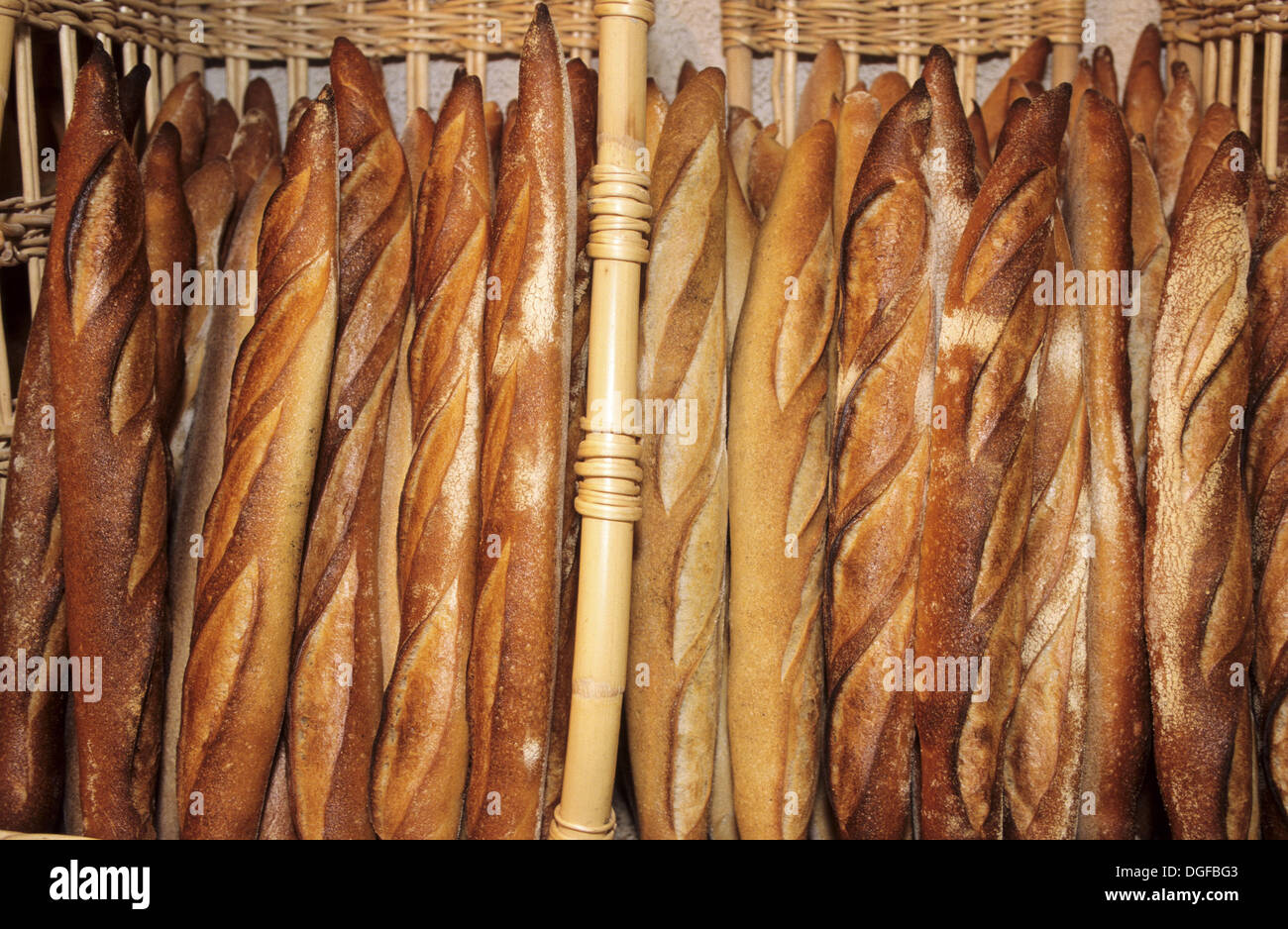 Different varieties of bread french baguette bread.Bakery ´Maison