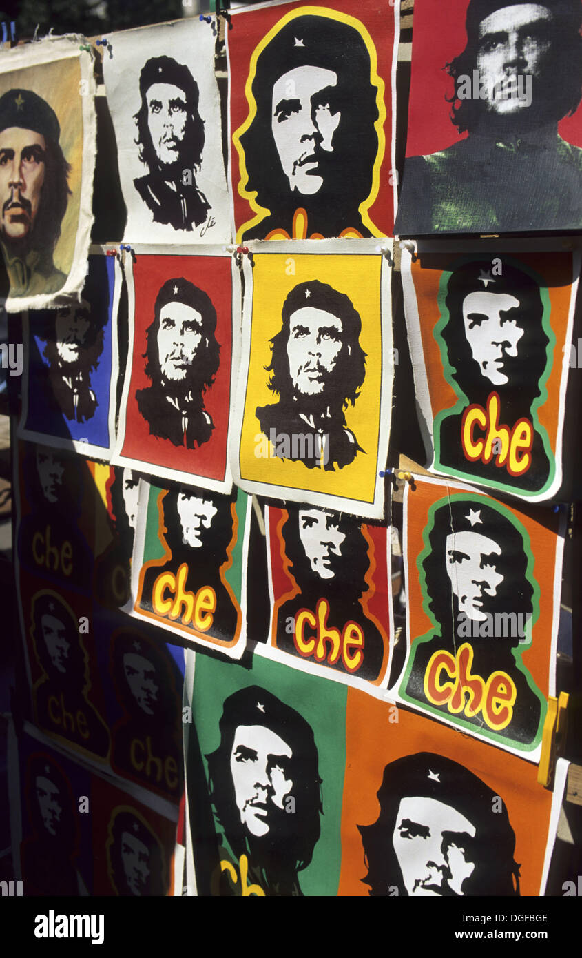 Che Guevara portraits -  Souvenirs  - Tourists market - HAVANA - La Havane - CUBA Stock Photo