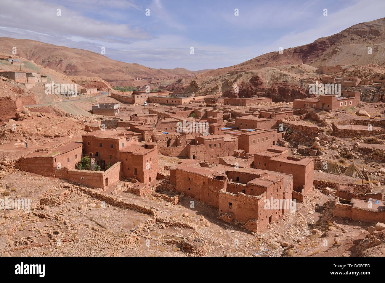 Ksar, fortified village, Road of the Kasbahs, Ounila-Tal, near Taifest, Souss-Massa-Draâ region, Morocco Stock Photo