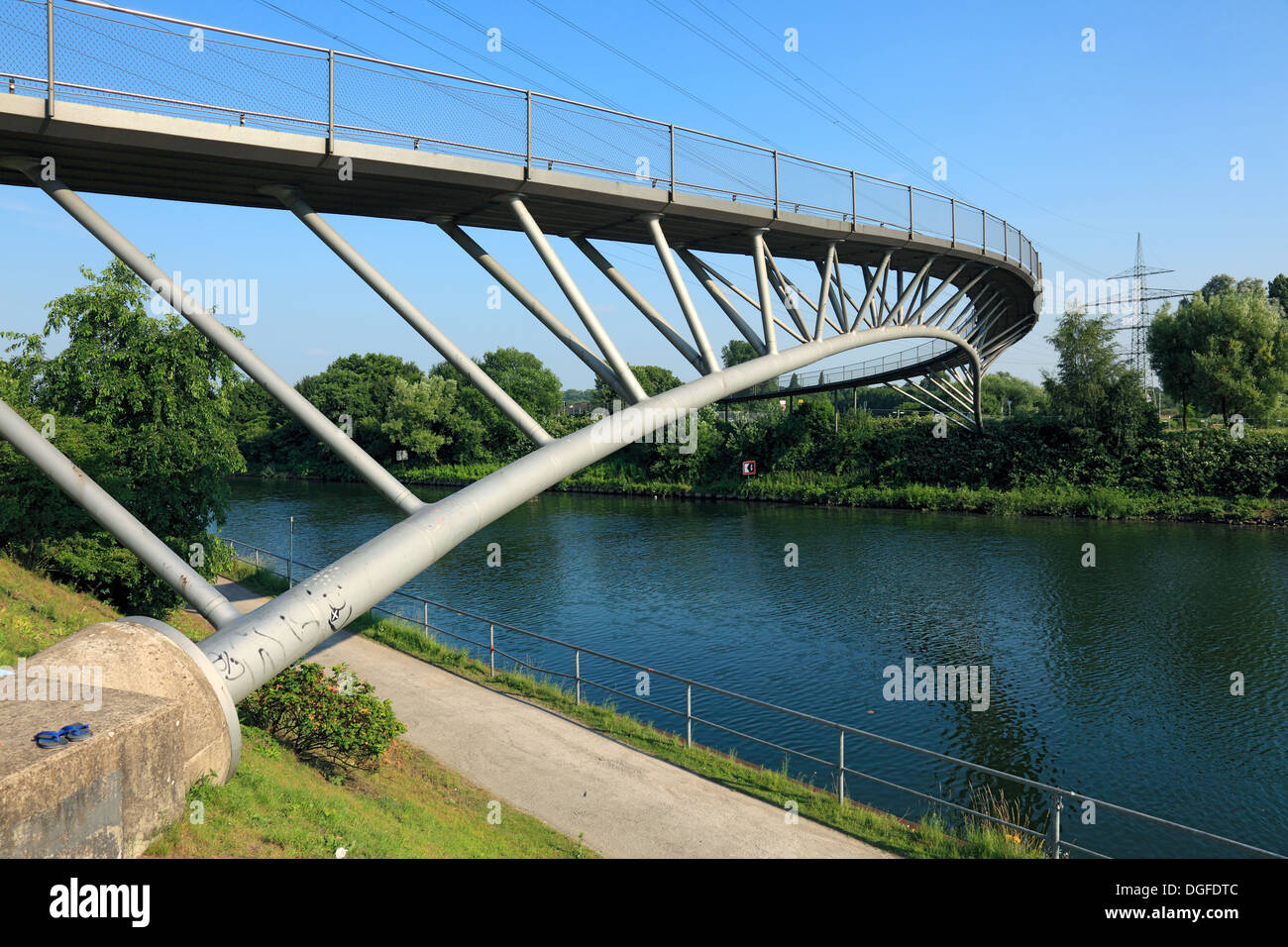 Emscher Landschaftspark, Fussgaengerbruecke Ripshorst ueber den Rhein