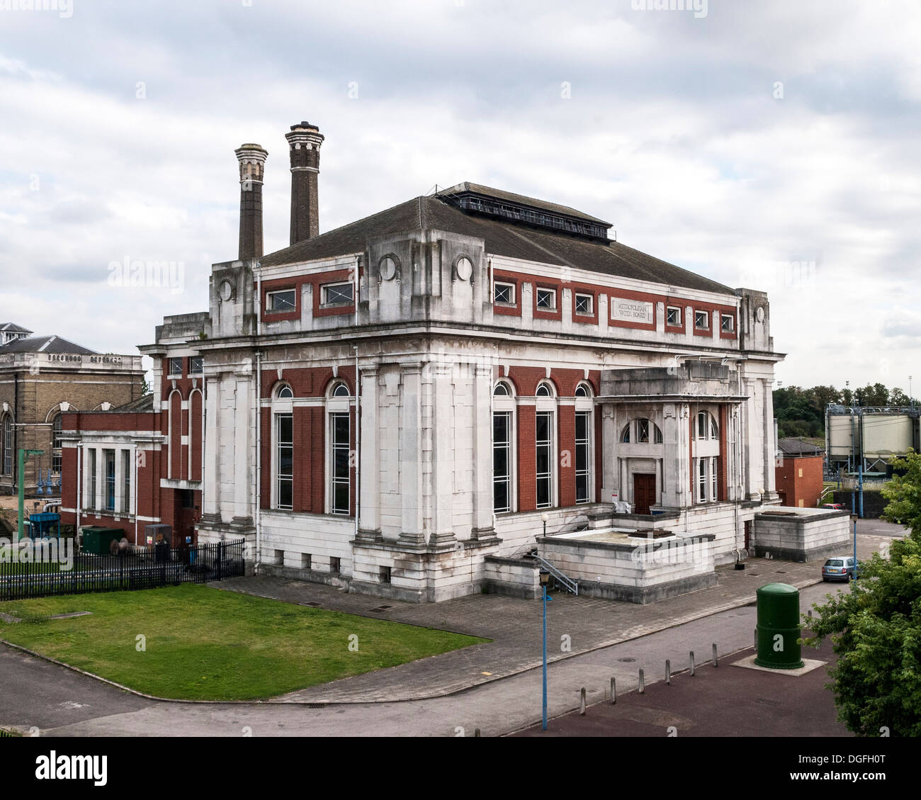Kempton Park Waterworks, Kempton Park, United Kingdom. Architect unknown, 1929 Stock Photo Alamy