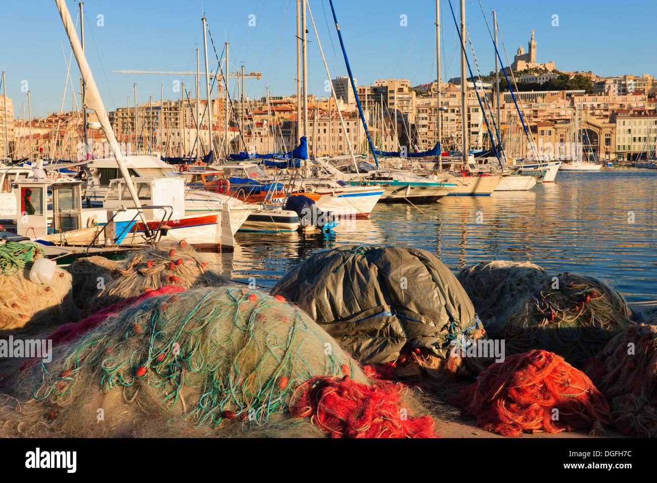 Marseille - Old Port centre Stock Photo
