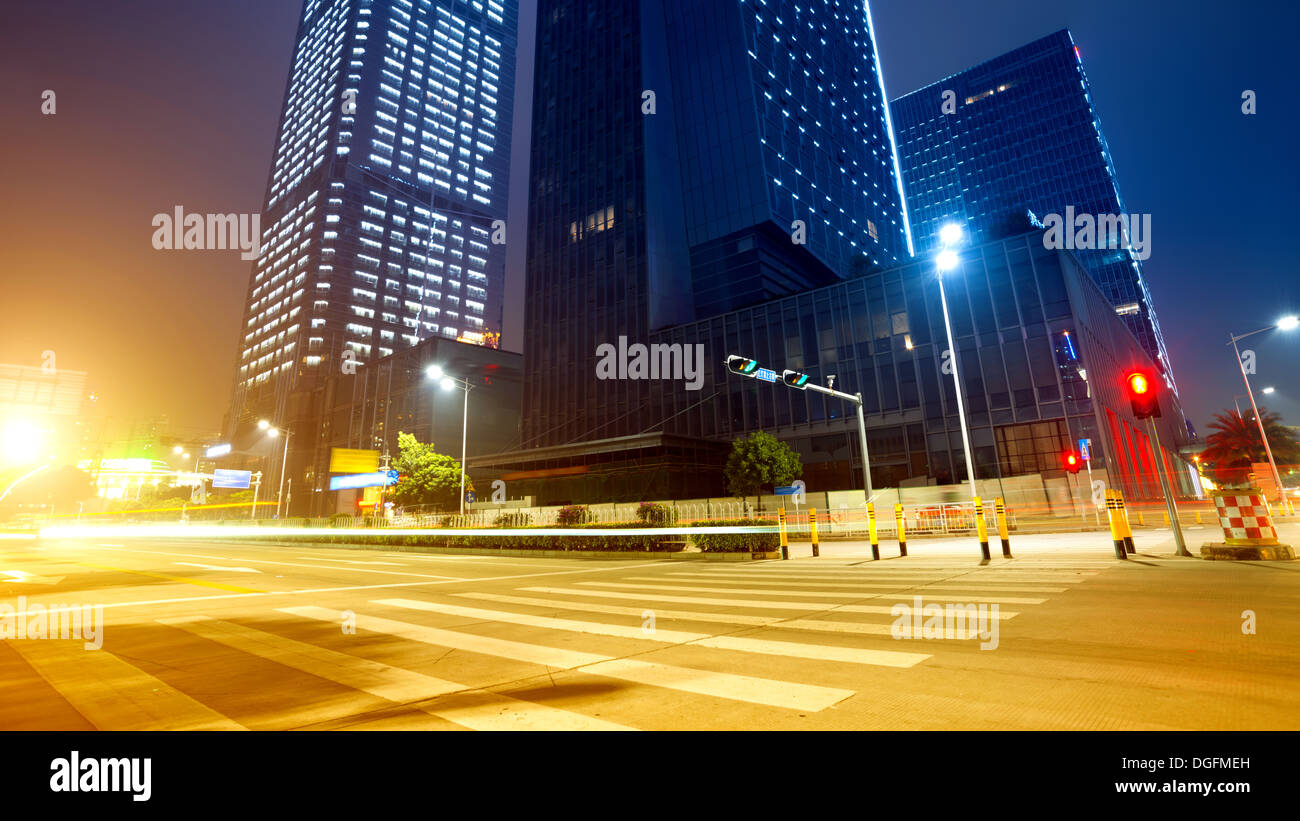 The city and the road at night Stock Photo - Alamy
